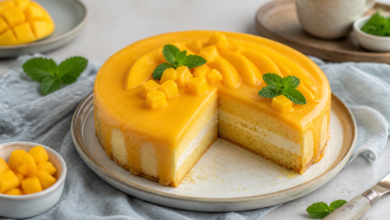 طرز تهیه کیک انبه خانگی خوشمزه و لطیف