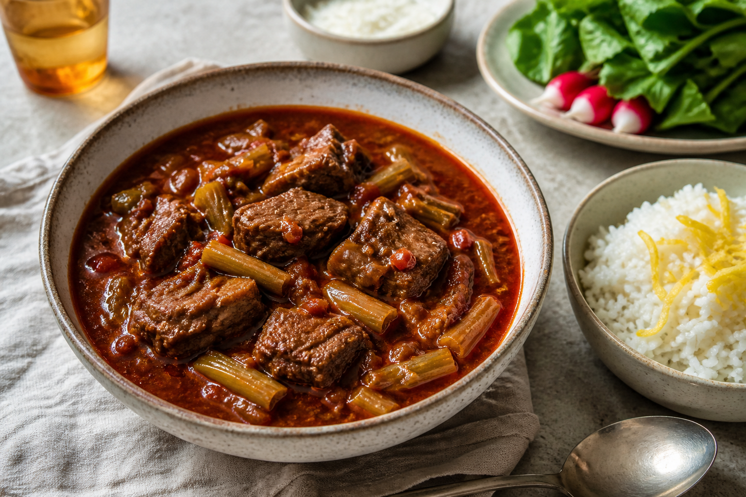خورش ریواس مجلسی با گوشت و نعنا جعفری