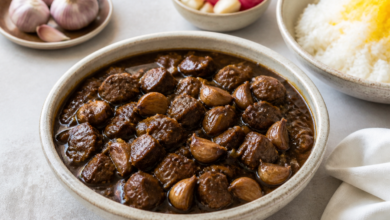 خورش سیر قلیه گیلانی